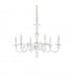 Chandelier sans abats jours Justine Métal blanc 6 ampoules 62cm
