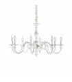 Chandelier sans abats jours Justine Métal blanc 8 ampoules 62cm