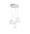 Origami pendant light White glass 3 bulbs 37cm