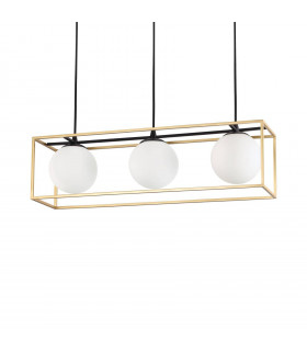 Lingotto lámpara colgante Metal Latón envejecido 3 bombillas 34,5cm