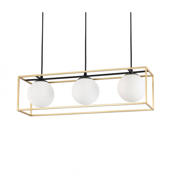 Lampada a sospensione Lingotto Metallo Ottone antico 3 lampadine 34,5 cm