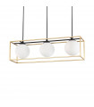 Lingotto pendant lamp Metal Antique brass 3 bulbs 34.5cm