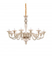 Chandelier without lampshades Brigitta Amber glass 12 bulbs 99.5cm