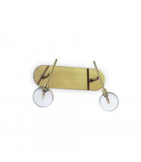 Aplique con luz de lectura Maracas Metal Latón envejecido 2 bombillas 27cm