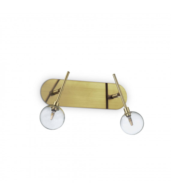 Wandleuchte mit Leselicht Maracas Metal Antikmessing 2 Glühbirnen 27cm