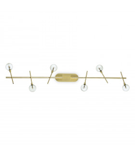 Maracas spotlight bar Metal Antique brass 6 bulbs 20cm