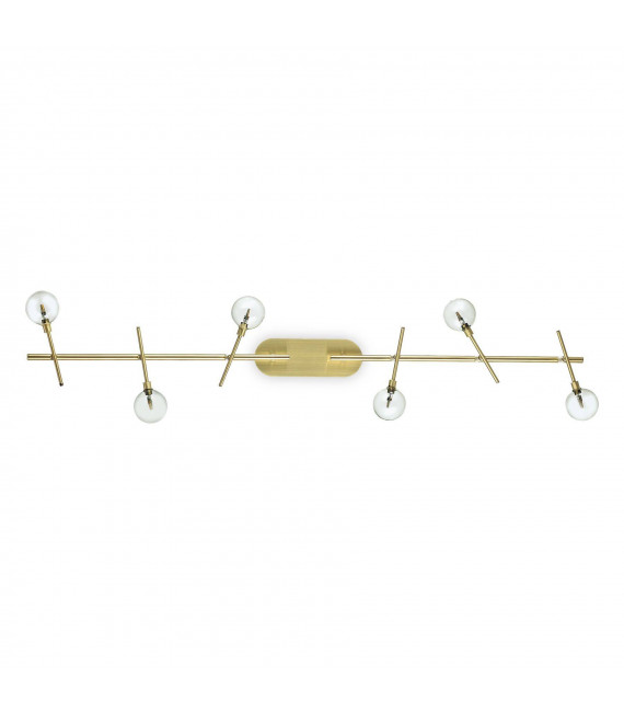 Barre de spots Maracas Métal Laiton antique 6 ampoules 20cm
