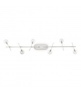 Barre de spots Maracas Verre,métal Laiton 6 ampoules 20cm