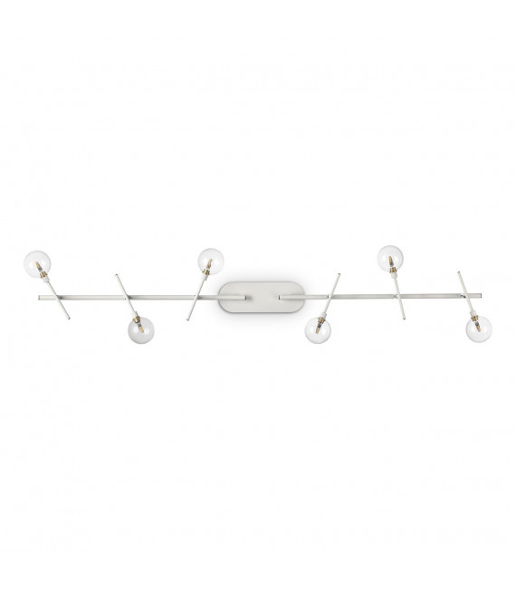 Barre de spots Maracas Verre,métal Laiton 6 ampoules 20cm