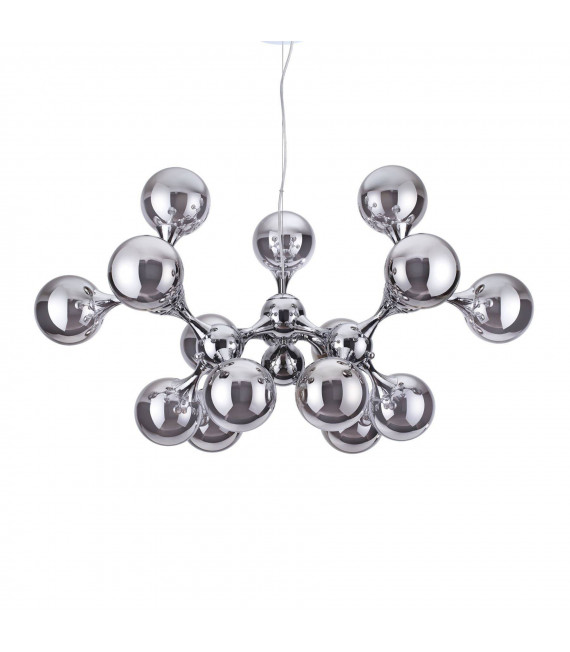 Nodi Metal Chrom Pendelleuchte 15 Glühbirnen 60cm