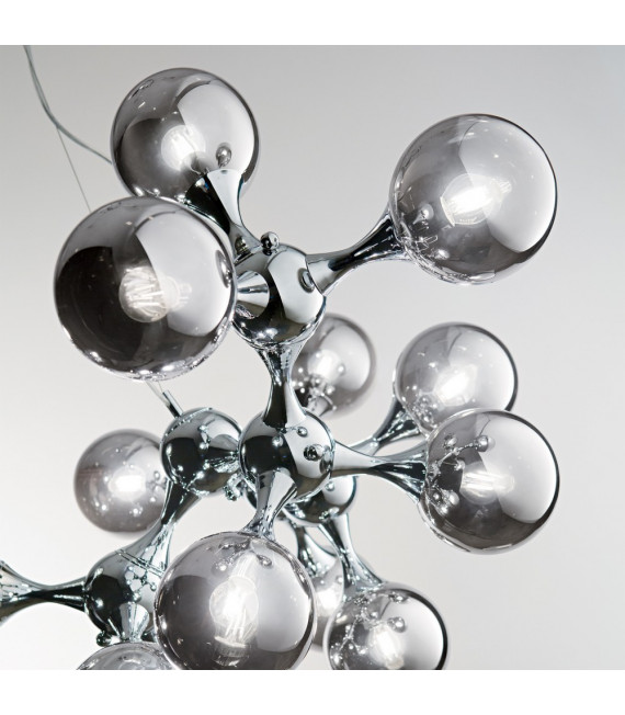 Suspension Nodi Métal Chrome 15 ampoules 60cm