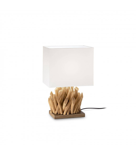 Snell Tischlampe Weiß Holz 1 Glühbirne 39,5cm