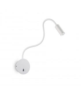 Aplique de pared con luz de lectura Focus-2 1 bombilla Metal blanco