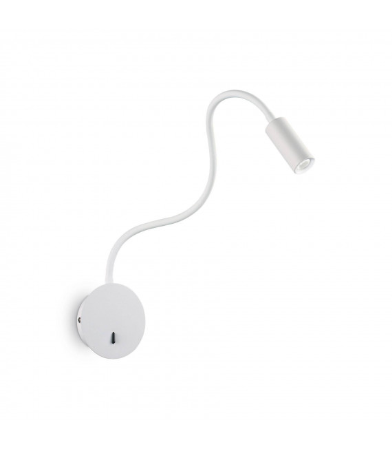 Wall lamp with reading light Focus-2 1 bulb White metal
