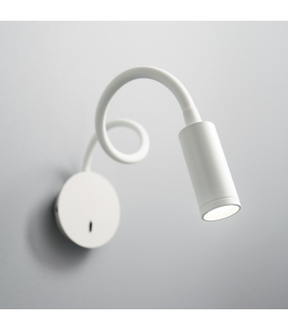 Aplique de pared con luz de lectura Focus-2 1 bombilla Metal blanco