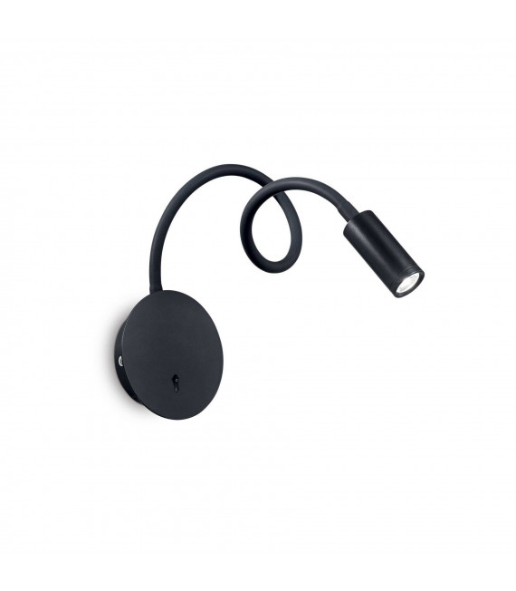 Aplique de pared con luz de lectura Focus-2 1 bombilla Metal Negro