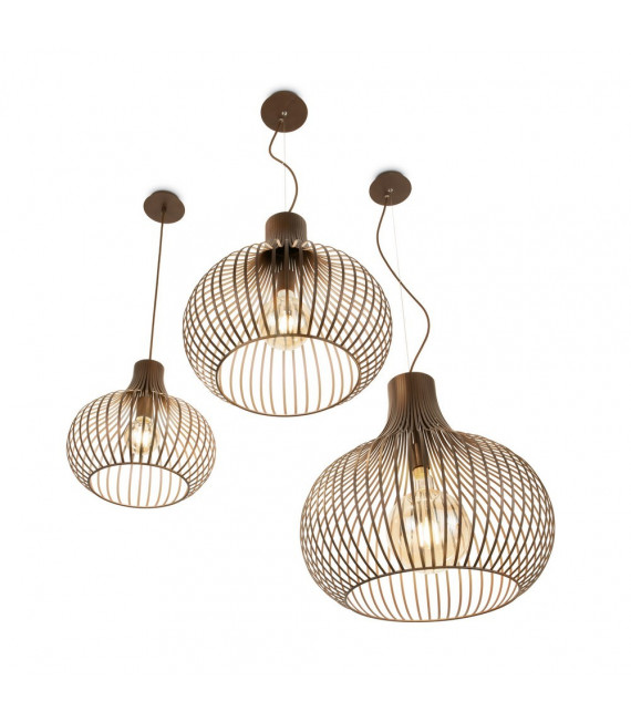 Onion Brown Metal Pendant 1 bulb 38cm
