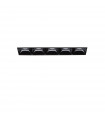 Spot encastré Lika Aluminium Noir 5 ampoules 5,4cm