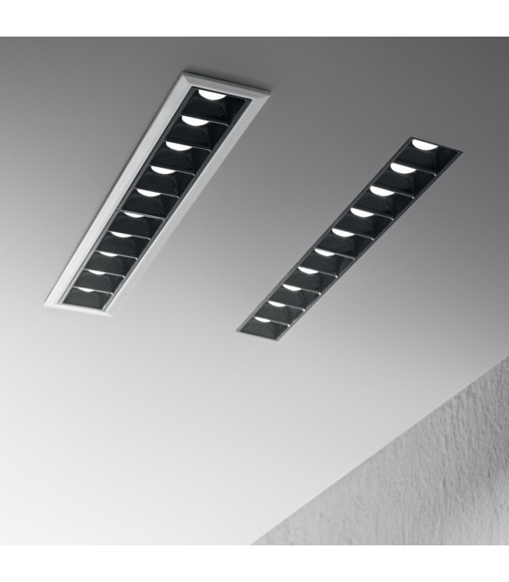 Faretto da incasso Lika Alluminio Nero 10 lampadine 5,4cm