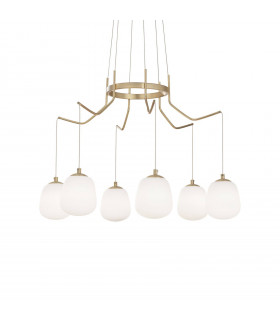 Suspension Karousel Métal Laiton 6 ampoules 97,5cm