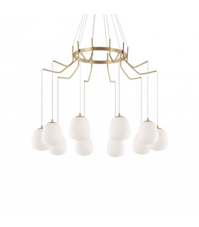 Suspension Karousel Métal Laiton 10 ampoules 112cm