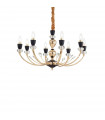 Chandelier without lampshades Vanity Black Metal 8 bulbs 55cm