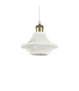 Lugano pendant light White metal 1 bulb 28cm