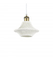 Lugano pendant light White metal 1 bulb 28cm