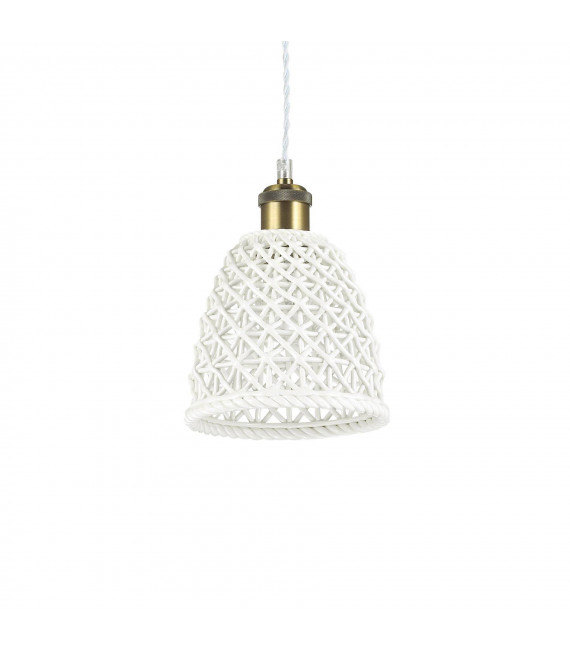 Suspension Lugano Métal blanc 1 ampoule 31cm