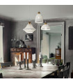 Lugano pendant light White metal 1 bulb 31cm