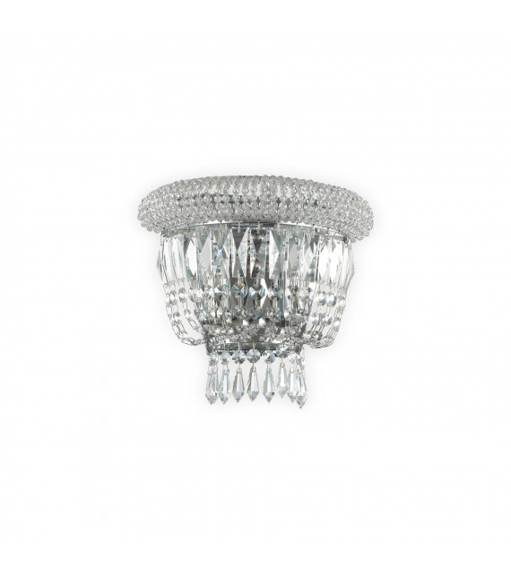 Lampada da parete design Dubai Metal Chrome 2 lampadine 23cm