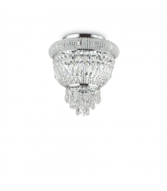 Plafonnier Design Dubai Métal Chrome 3 ampoules 35,5cm