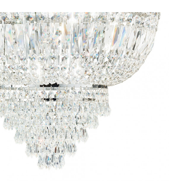 Plafoniera Design Dubai Metallo Cromo 3 lampadine 35,5cm