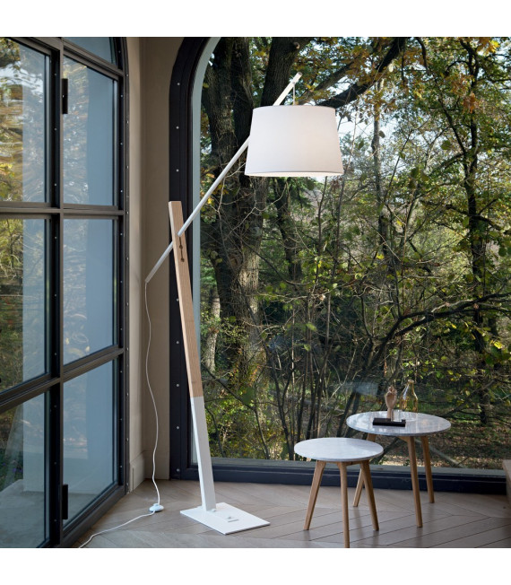 Eminent Lampada da terra Legno bianco 1 lampadina 227cm