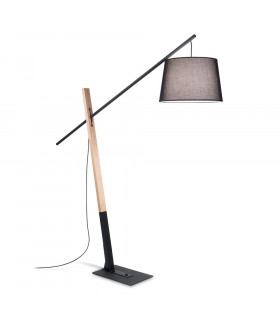 Floor lamp Eminent Black Wood 1 bulb 230cm