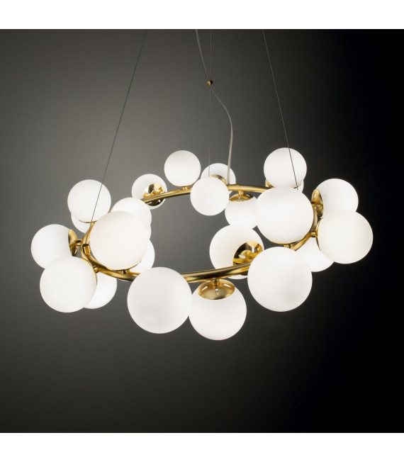 Suspension Dna Métal blanc 25 ampoules 37,5cm