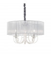 Chandelier abats jours Swan Verre Argent 3 ampoules 55cm
