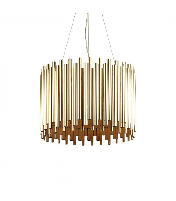 Lámpara colgante Pan Metal dorado 5 bombillas 50cm