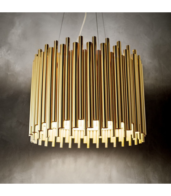 Gold Pan Metal Pendelleuchte 5 Glühbirnen 50cm