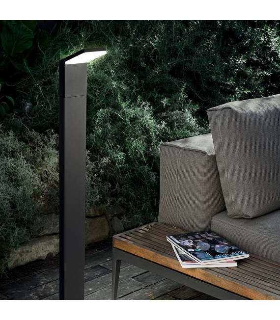 Borne de jardin Style Aluminium Anthracite 1 ampoule 100cm