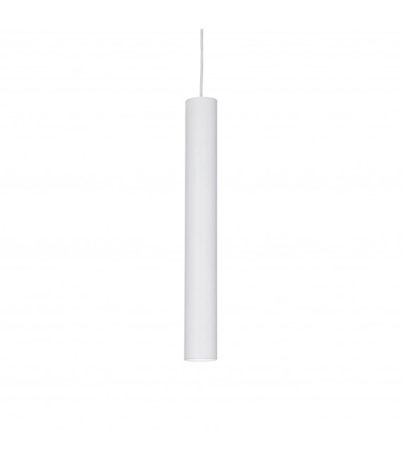 Lámpara colgante de diseño Tubo aluminio blanco 1 bombilla 55cm