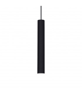 Lámpara colgante de diseño Tubo Aluminio Negro 1 bombilla 55cm