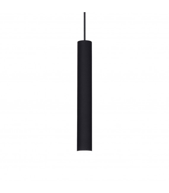 Lámpara colgante de diseño Tubo Aluminio Negro 1 bombilla 55cm