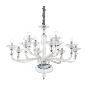 Chandelier without lampshades Danieli Clear glass 12 bulbs 81cm