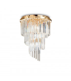 Design ceiling light Carlton Metal Gold 12 bulbs 69cm