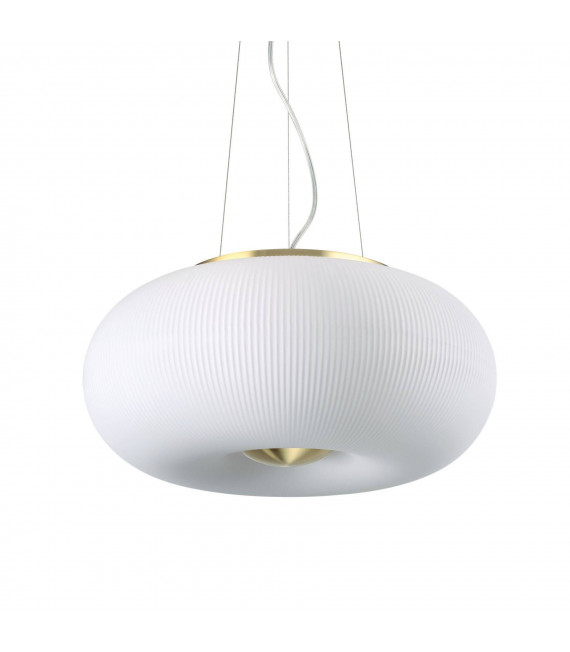 Lámpara colgante Arizona Cristal blanco 3 bombillas 32,5cm