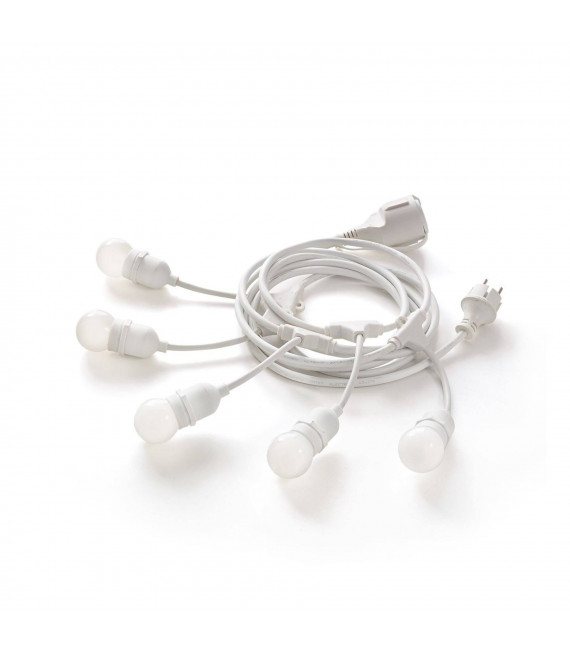 Fiesta lámpara colgante Plástico blanco 5 bombillas 14cm