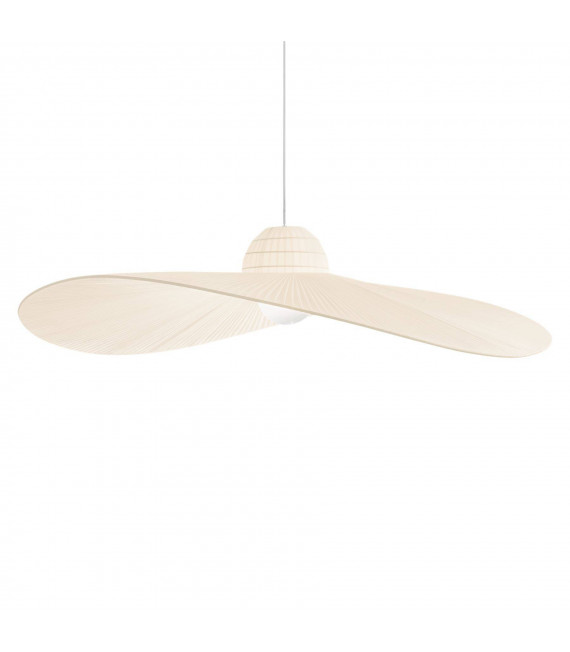 Suspension Madame Tissu Ivoire 1 ampoule 43cm