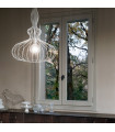 Clarissa pendant lamp White metal 1 bulb 85cm