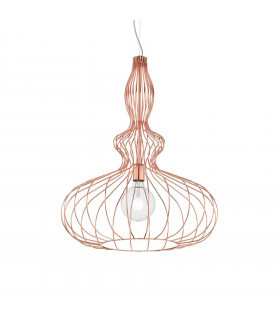 Suspension Clarissa Métal Cuivre 1 ampoule 85cm